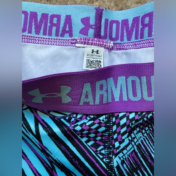 Under Armour shorty compression shorts, blue and purple, size L - Picture 2 of 5